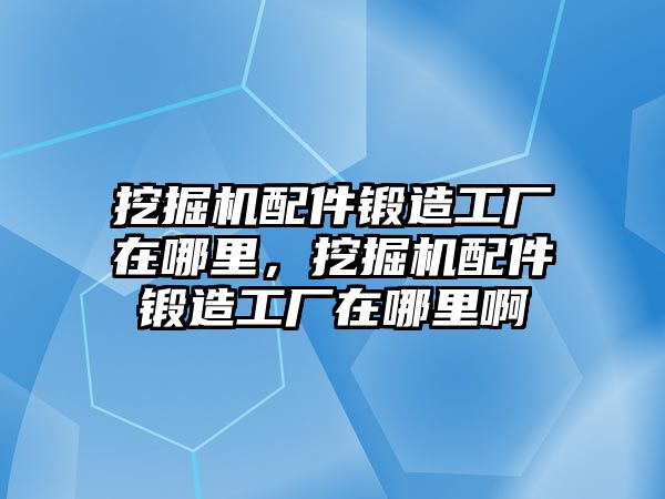 挖掘機配件鍛造工廠在哪里，挖掘機配件鍛造工廠在哪里啊