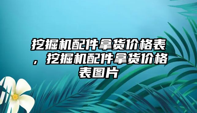 挖掘機配件拿貨價格表，挖掘機配件拿貨價格表圖片