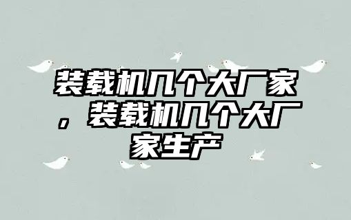 裝載機(jī)幾個大廠家，裝載機(jī)幾個大廠家生產(chǎn)