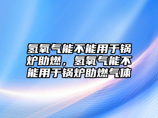 氫氧氣能不能用于鍋爐助燃，氫氧氣能不能用于鍋爐助燃?xì)怏w