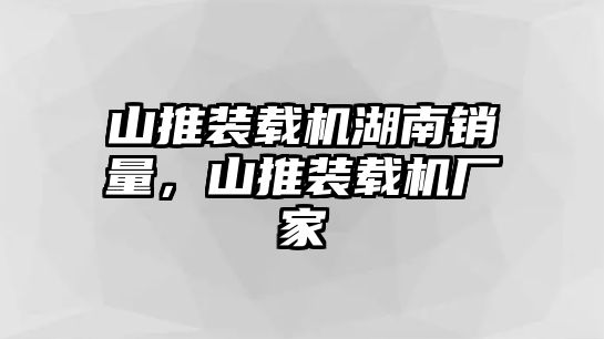 山推裝載機湖南銷量，山推裝載機廠家