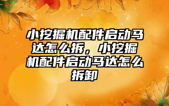 小挖掘機配件啟動馬達怎么拆，小挖掘機配件啟動馬達怎么拆卸