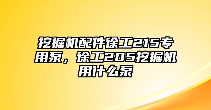 挖掘機配件徐工215專用泵，徐工205挖掘機用什么泵