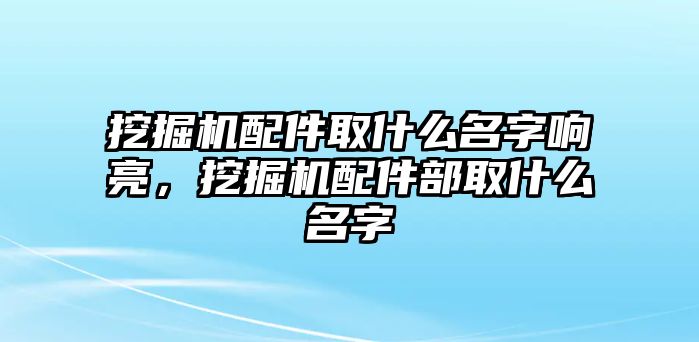 挖掘機配件取什么名字響亮，挖掘機配件部取什么名字