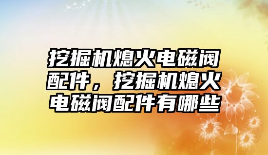 挖掘機熄火電磁閥配件，挖掘機熄火電磁閥配件有哪些