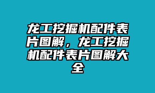 龍工挖掘機(jī)配件表片圖解，龍工挖掘機(jī)配件表片圖解大全