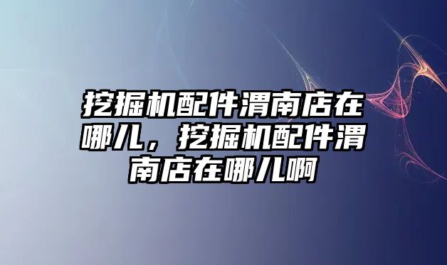 挖掘機配件渭南店在哪兒，挖掘機配件渭南店在哪兒啊