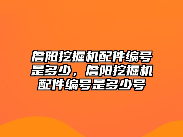 詹陽挖掘機(jī)配件編號是多少，詹陽挖掘機(jī)配件編號是多少號