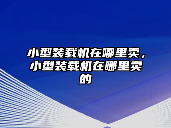 小型裝載機在哪里賣，小型裝載機在哪里賣的