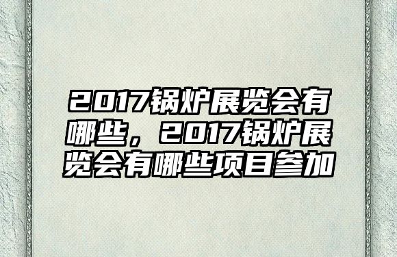 2017鍋爐展覽會(huì)有哪些，2017鍋爐展覽會(huì)有哪些項(xiàng)目參加