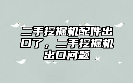 二手挖掘機(jī)配件出口了，二手挖掘機(jī)出口問題