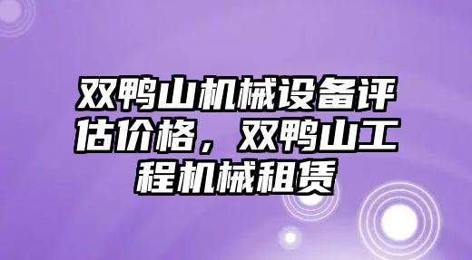 雙鴨山機械設備評估價格，雙鴨山工程機械租賃