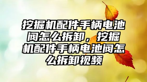 挖掘機配件手柄電池閥怎么拆卸，挖掘機配件手柄電池閥怎么拆卸視頻