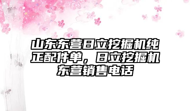 山東東營日立挖掘機純正配件單，日立挖掘機東營銷售電話