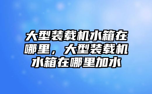 大型裝載機水箱在哪里，大型裝載機水箱在哪里加水