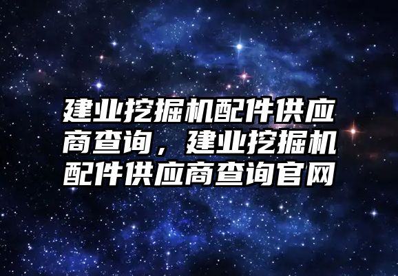 建業(yè)挖掘機配件供應(yīng)商查詢，建業(yè)挖掘機配件供應(yīng)商查詢官網(wǎng)