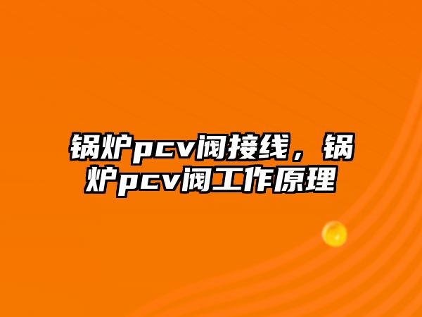 鍋爐pcv閥接線，鍋爐pcv閥工作原理