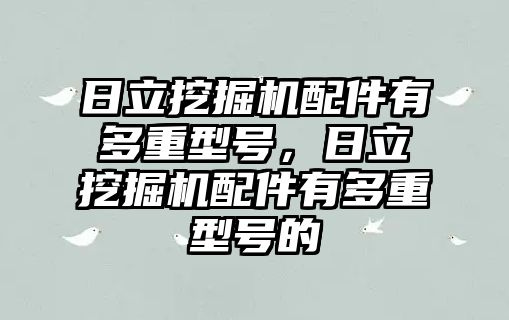 日立挖掘機配件有多重型號，日立挖掘機配件有多重型號的