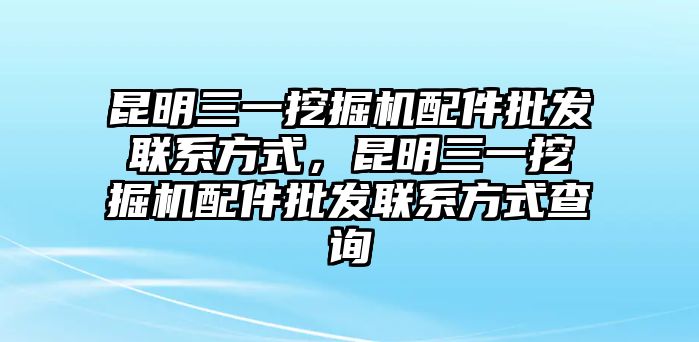 昆明三一挖掘機(jī)配件批發(fā)聯(lián)系方式，昆明三一挖掘機(jī)配件批發(fā)聯(lián)系方式查詢(xún)