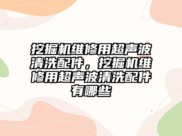 挖掘機(jī)維修用超聲波清洗配件，挖掘機(jī)維修用超聲波清洗配件有哪些