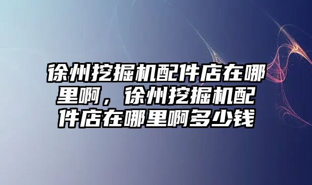 徐州挖掘機配件店在哪里啊，徐州挖掘機配件店在哪里啊多少錢