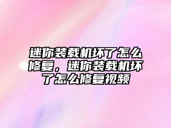 迷你裝載機(jī)壞了怎么修復(fù)，迷你裝載機(jī)壞了怎么修復(fù)視頻