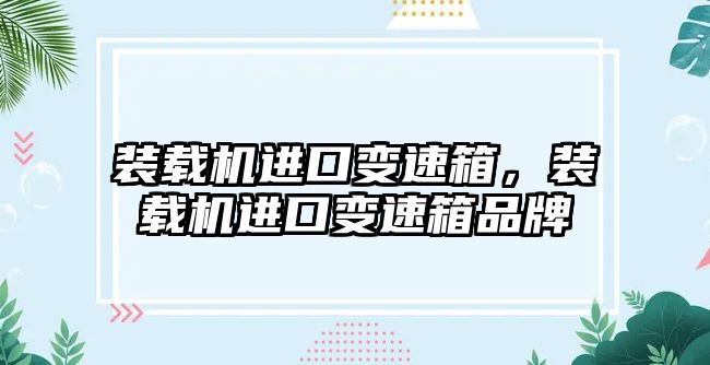 裝載機(jī)進(jìn)口變速箱，裝載機(jī)進(jìn)口變速箱品牌