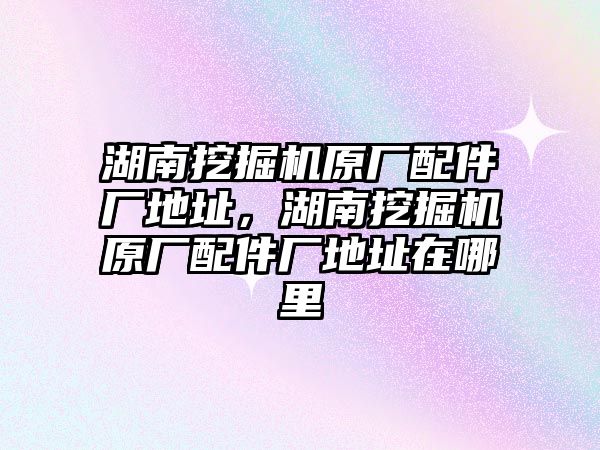 湖南挖掘機原廠配件廠地址，湖南挖掘機原廠配件廠地址在哪里