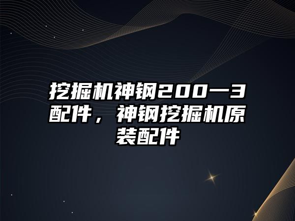 挖掘機神鋼200一3配件，神鋼挖掘機原裝配件