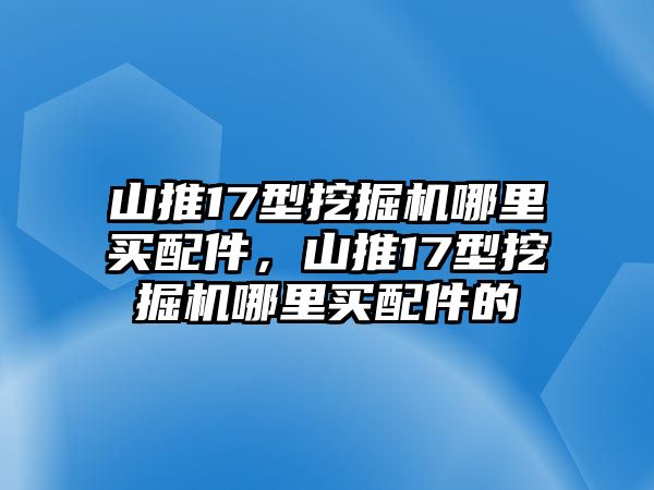 山推17型挖掘機哪里買配件，山推17型挖掘機哪里買配件的