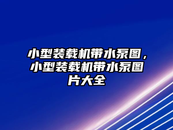 小型裝載機(jī)帶水泵圖，小型裝載機(jī)帶水泵圖片大全