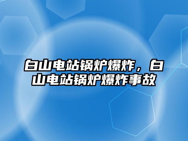 白山電站鍋爐爆炸，白山電站鍋爐爆炸事故