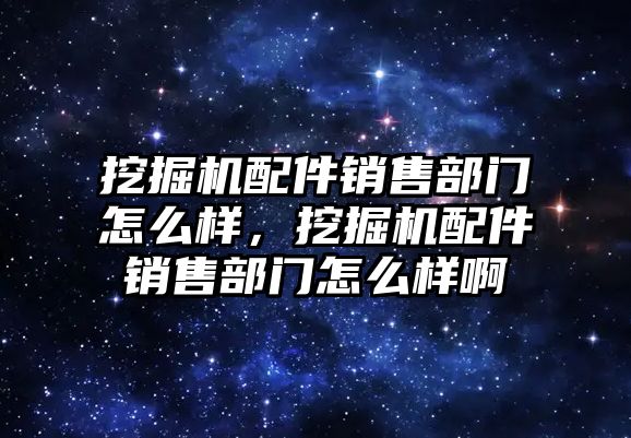 挖掘機配件銷售部門怎么樣，挖掘機配件銷售部門怎么樣啊