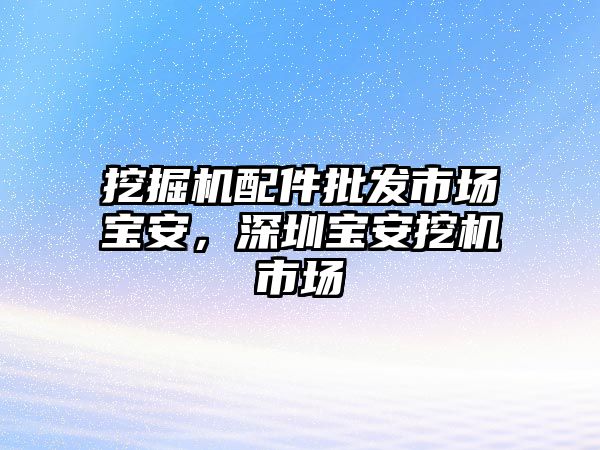 挖掘機配件批發(fā)市場寶安，深圳寶安挖機市場