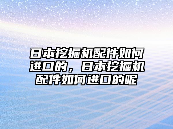 日本挖掘機(jī)配件如何進(jìn)口的，日本挖掘機(jī)配件如何進(jìn)口的呢