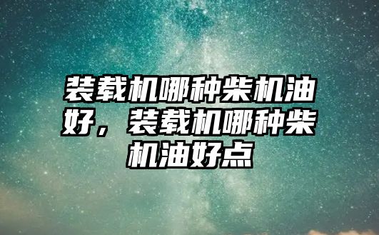 裝載機(jī)哪種柴機(jī)油好，裝載機(jī)哪種柴機(jī)油好點(diǎn)