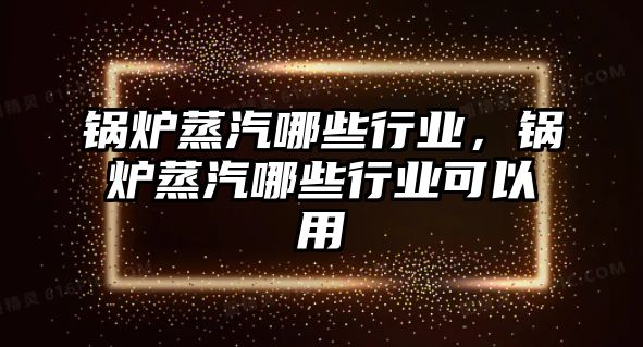 鍋爐蒸汽哪些行業(yè)，鍋爐蒸汽哪些行業(yè)可以用