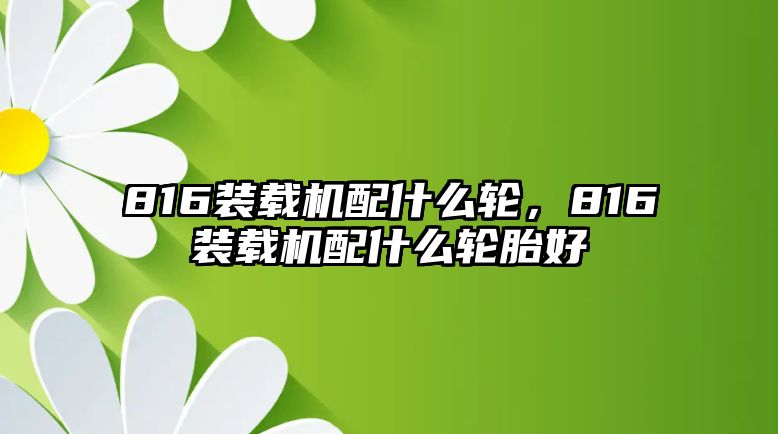 816裝載機(jī)配什么輪，816裝載機(jī)配什么輪胎好