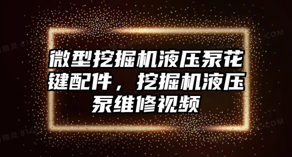 微型挖掘機液壓泵花鍵配件，挖掘機液壓泵維修視頻