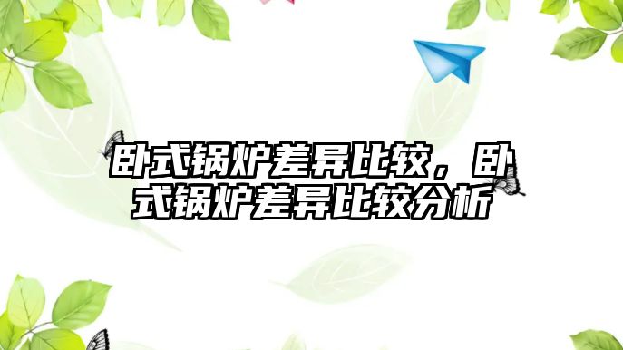 臥式鍋爐差異比較，臥式鍋爐差異比較分析