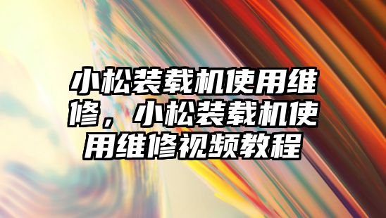 小松裝載機(jī)使用維修，小松裝載機(jī)使用維修視頻教程