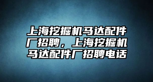 上海挖掘機(jī)馬達(dá)配件廠招聘，上海挖掘機(jī)馬達(dá)配件廠招聘電話