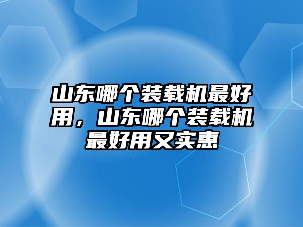 山東哪個(gè)裝載機(jī)最好用，山東哪個(gè)裝載機(jī)最好用又實(shí)惠