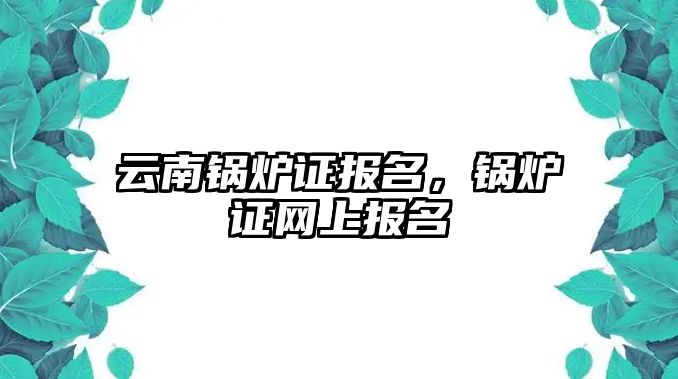 云南鍋爐證報(bào)名，鍋爐證網(wǎng)上報(bào)名