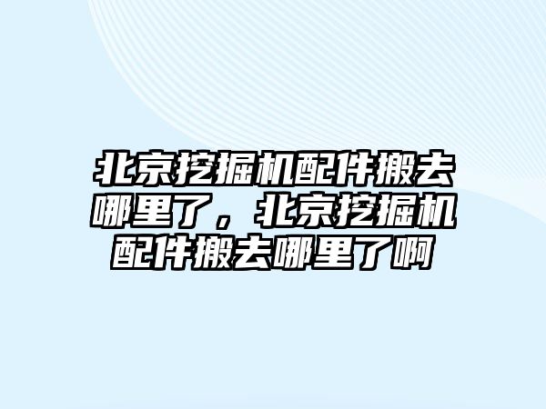 北京挖掘機配件搬去哪里了，北京挖掘機配件搬去哪里了啊