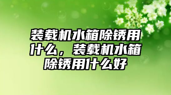 裝載機水箱除銹用什么，裝載機水箱除銹用什么好