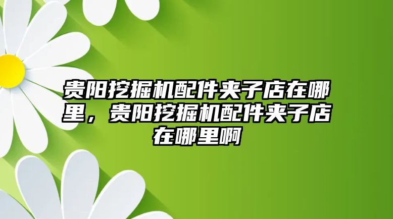 貴陽挖掘機(jī)配件夾子店在哪里，貴陽挖掘機(jī)配件夾子店在哪里啊