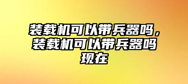 裝載機(jī)可以帶兵器嗎，裝載機(jī)可以帶兵器嗎現(xiàn)在