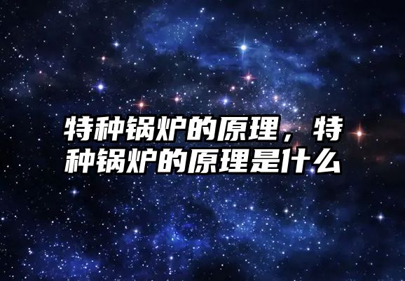 特種鍋爐的原理，特種鍋爐的原理是什么