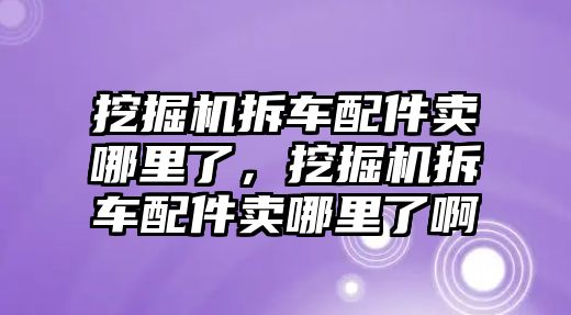 挖掘機拆車配件賣哪里了，挖掘機拆車配件賣哪里了啊